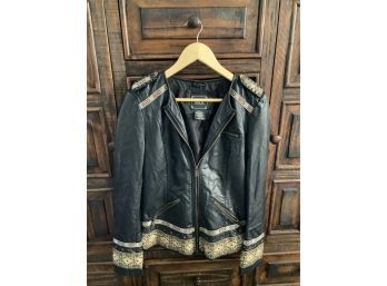 Buckle Womens Faux Leather Jacket Size-Medium
