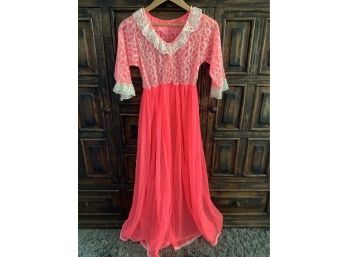 Vintage 2 Piece Pink Dress Set