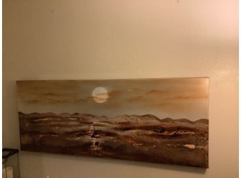 Custom Huge 5 Ft X 30 Inches Mountain Scene Natural Colors Canvas