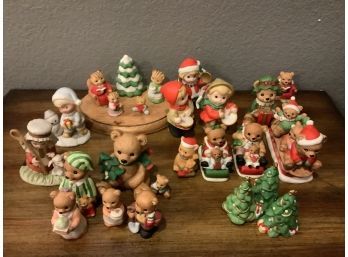 Collection Of Vintage Christmas Ceramics. Japan Taiwan Homco