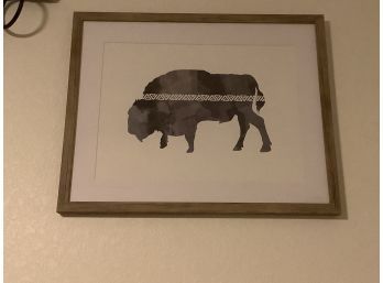 Framed And Matted Buffalo Art