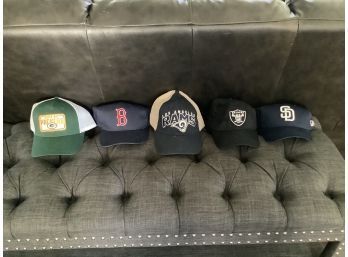 Lot Of Five Vintage NFL And MLB Hats