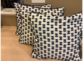 Large 20x20 Blue And White Pillows