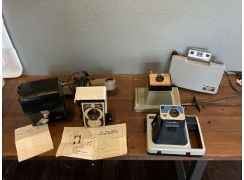 Vintage Cameras,  Vintage Movie Light,  Vintage Split Image Transit