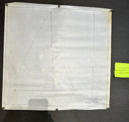 Yacht Drawing 1920-1929 F.M. Hoyt, Naval Architect-Survivor Of Titanic Disaster, Original Ink/Vellum No.8