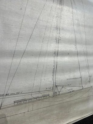 Yacht Drawing 1920-1929 F.M. Hoyt, Naval Architect-Survivor Of Titanic Disaster, No. 106 'Sail Plan'