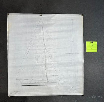 Yacht Drawing 1920-1929 F.M. Hoyt, Naval Architect-Survivor Of Titanic Disaster No.7 Ink/Vellum