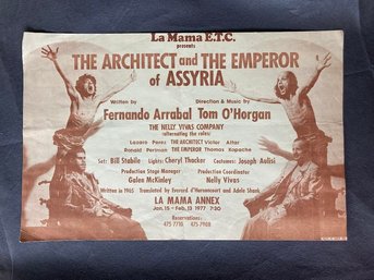 The Architect And The Emperor Of Assyria, 1977 Program