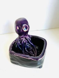 Purple Octopus Spoon Holder, Ceramic