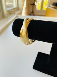 Modern Interlocking Goldtone Bracelets
