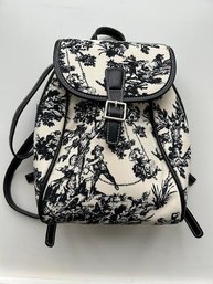 Black And Cream French Country Style  Backpack  And Small Tote