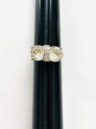 Vintage Faux Diamond CZ  Ensemble Engagement Ring Style