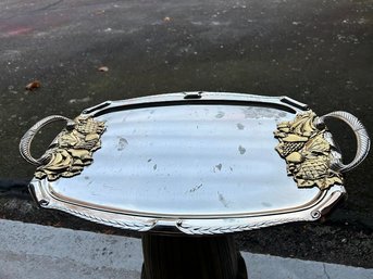 Contemporary Silver Plated Serving Tray