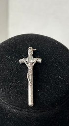 Vintage Silver Tone Marked ITALY  Cross Pendant