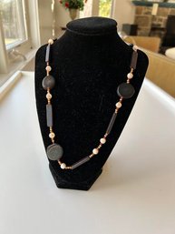 Timeless Glass And Wood Colors Necklace