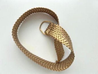 Vintage Gold Tone Woven Ladies Belt
