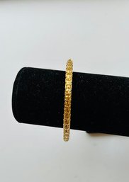 Couture Signed JBK Jacqueline Bouvier Kennedy Gold Tone Bangle Bracelet