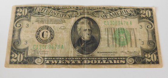 US Federal Reserve Note $20 Series Of 1934