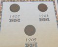 Indian Head Cents 1907, 1908 And 1909 In A Folder