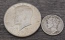 US Silver Content Coins $2.60 (90 Percent ) And 1965 JFK Half