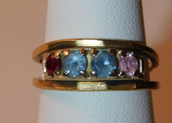Ladies 10 KT Gold 4 Stone Ring About Size 5 1/4