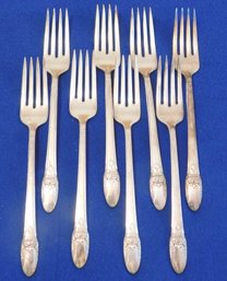 Rogers Bros 1847 First Love  No Monograms 8 Dinner Forks