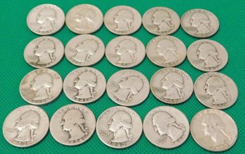 20 Washington Silver Quarters ($5 Face Value)