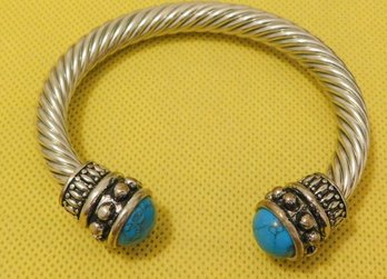 Turquoise Twisted Rope Bangle Bracelet