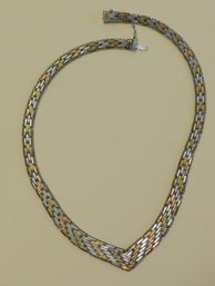 Tri Color Sterling Silver Necklace
