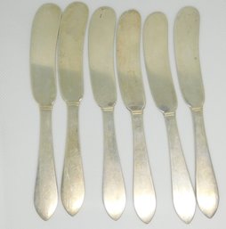 Sterling Silver (6 ) Butter  Knives 6.8 Troy Ounces No Monograms