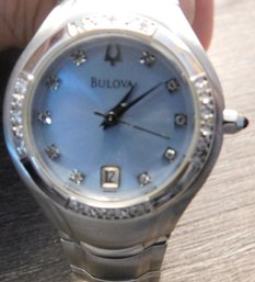 Bulova Ladies Diamond Calendar Wristwatch