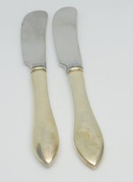 Sterling Silver Handle (2)  Butter Knives No Monograms Reed & Barton