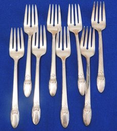 Rogers Bros 1847 First Love  No Monograms 8 Salad Forks