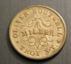 Oliver Boutwell, Miller, Troy NY Hard Times Token 1863