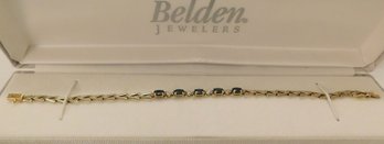 10 KT Diamond And Stone Bracelet 3.5 Grams Total Weight About 7' Long