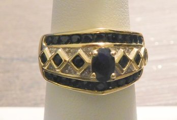 14 KT Multi Stone Ring About Size 6 5.6 Grams Marked 14 K Thailand