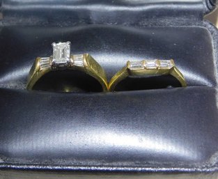 Diamond & Gold Wedding Band Set With Appraisal ($5,000) Size 7