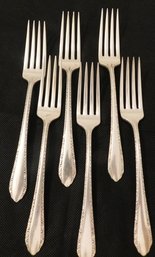 Sterling Silver Royal Crest Wildflower Forks (6) No Monogram 8 Troy Ounces