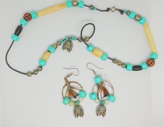 Southwestern Native American Style Necklace And Earrings