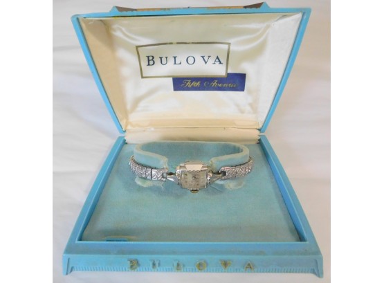 Ladies Bulova Fifth Avenue Watch With Case