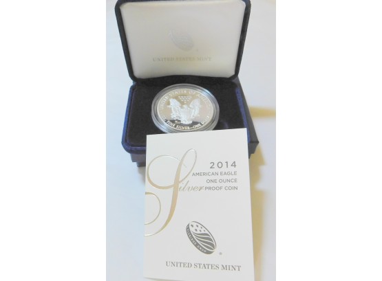 2014 US SIlver Eagle Proof With COA And OGP