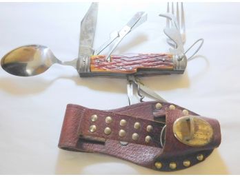 8 Function Boy Scout Style Pocket Knife With Case