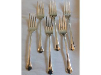 6 Towle Sterling Chippendale Silver Forks About 6 5/8' Long 7.4 Troy Oz.