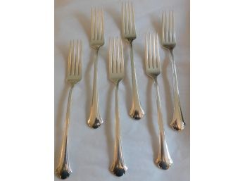 6 Towle Sterling Silver Chippendale Forks 9 Troy Oz. About 7 1/2' Long