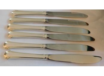 6 Towle Sterling Chippendale Knives About 8 3/4' Long