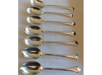 7 Towle Sterling Silver Spoos Chippendale 5.6 Troy Oz. About 6 1/4' Long
