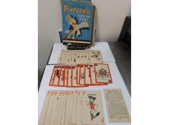 Vintage 1939 Walt Disney Pinocchio Card Game Box And Cards  Complete
