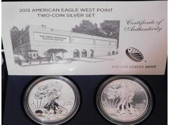 2013 American Eagle West Point Two Coin Set Silver Dollars