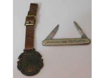 Coca Cola Coke Watch Fob And Pocket Knife
