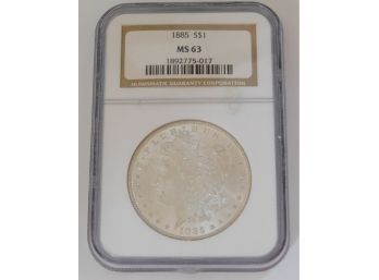 1885 Morgan Silver Dollar NGC MS 63